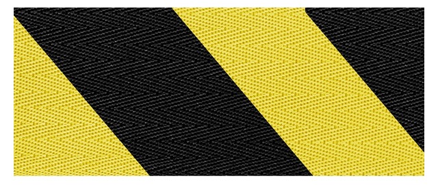 Cinta Negro / amarillo diagonal