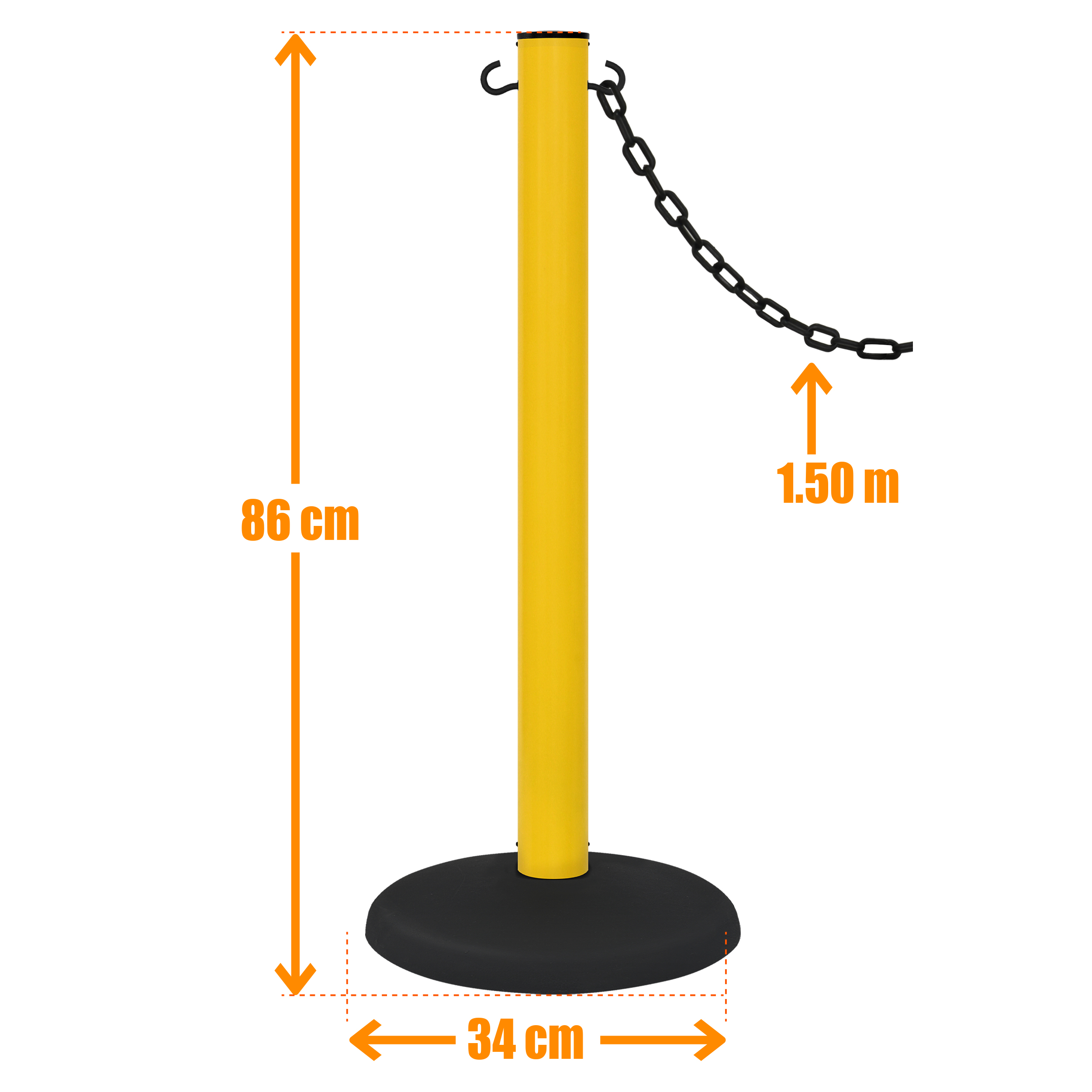 Postes para cadena de plástico